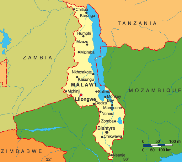 malawi cities map